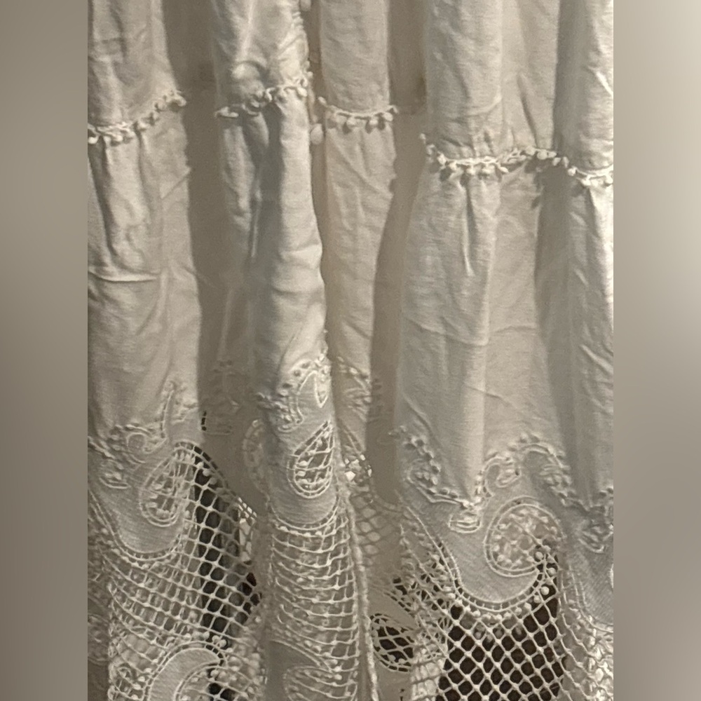 Maje Embroidered Ruffled Maxi Dress with Button-Front EU 38 - Picture 7 of 12